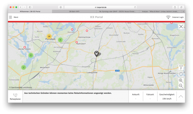 Wir sind fast in Berlin. Mit 15 Minuten Verspätung. (Screenshot: Golem.de)